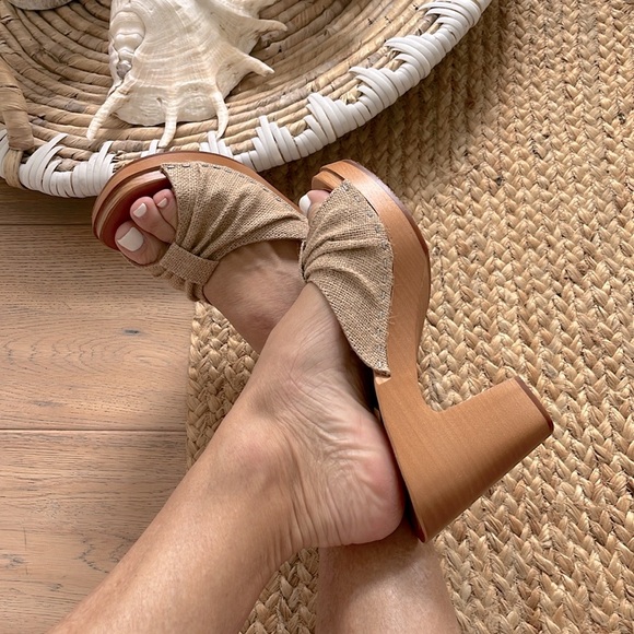 Anthropologie Swedish Hasbeens NWT Rafia Bow Slip In clog Sandal Fun❤️🌈 - Picture 9 of 12